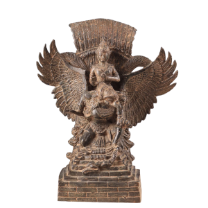 Vintage Indonesian Bronze Lord Vishnu on Garuda | 13" x 10.5" x 9" (33 x 26.7 x 22.9 cm) | 4.79 kg Sacred Art | Heritage Divine Balance